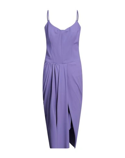 Shop Chiara Boni La Petite Robe Woman Midi Dress Purple Size 10 Polyamide, Elastane