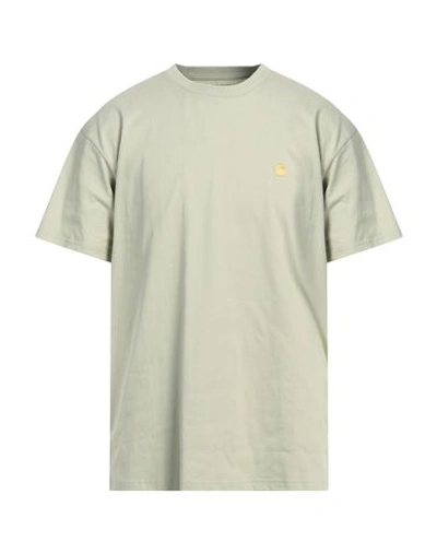 Shop Carhartt Man T-shirt Sage Green Size S Cotton