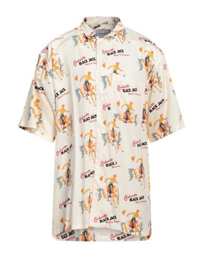 Shop Carhartt Man Shirt Light Yellow Size Xxl Cotton, Tencel