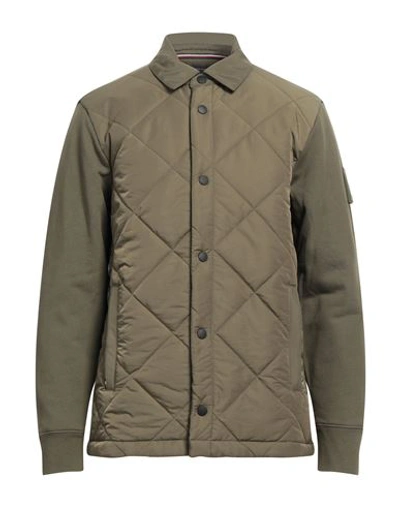 Shop Tommy Hilfiger Man Jacket Military Green Size L Cotton, Nylon