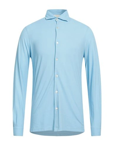 Shop Filippo De Laurentiis Man Shirt Light Blue Size 42 Cotton