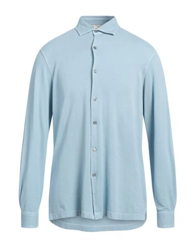 Filippo De Laurentiis Man Shirt Sky Blue Size 44 Cotton In Blue