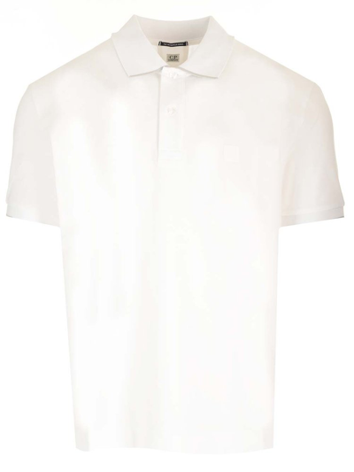Shop C.p. Company Stretch Piquet Polo Shirt In White