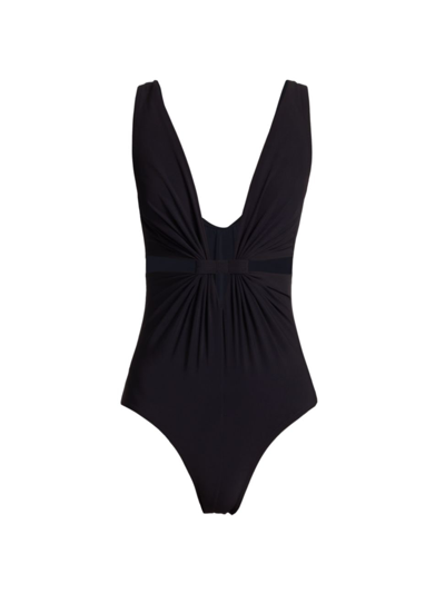 Shop Karla Colletto Swim Women's Arlo Plunging One-piece Swimsuit In Black