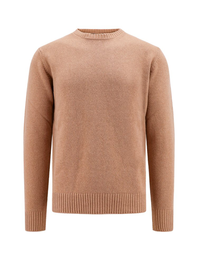 Shop Roberto Collina Crewneck Knitted Sweater In Brown