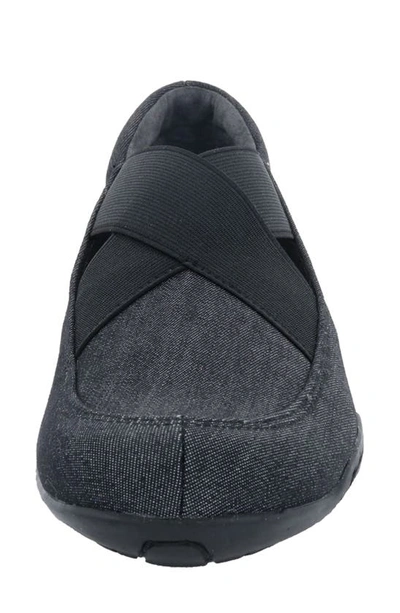 Ros Hommerson Clever Womens Stretch Slip On Flats In Black Fabric
