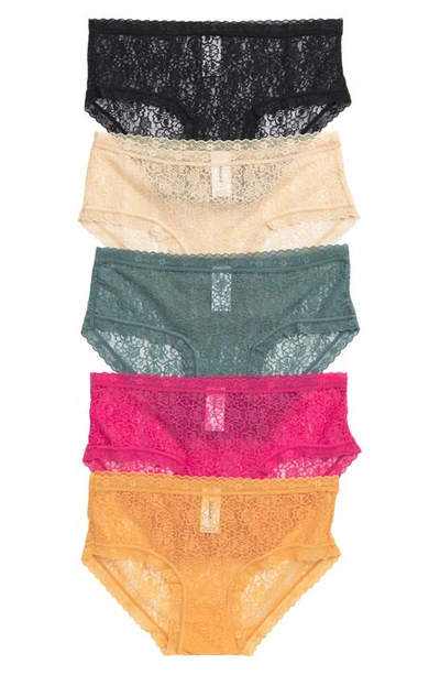 Shop Abound Peyton Assorted 5-pack Lace Hipster Panties In Orange Apricot Multi