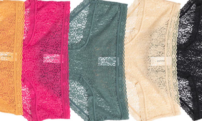 Shop Abound Peyton Assorted 5-pack Lace Hipster Panties In Orange Apricot Multi
