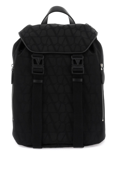 Shop Valentino Garavani Black Iconographe Backpack Men