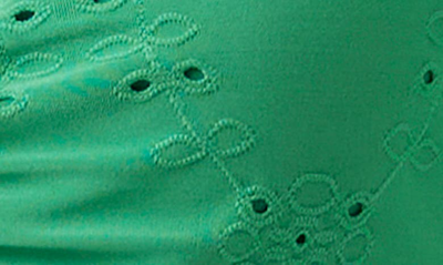 Vero Moda Camil Ruched Eyelet Camisole In Bright Green
