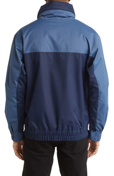Columbia Boundary Springs Waterproof Rain Jacket In Collegiate Navy