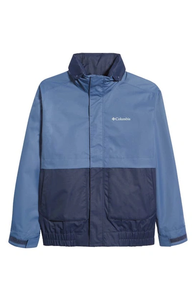Columbia Boundary Springs Waterproof Rain Jacket In Collegiate Navy
