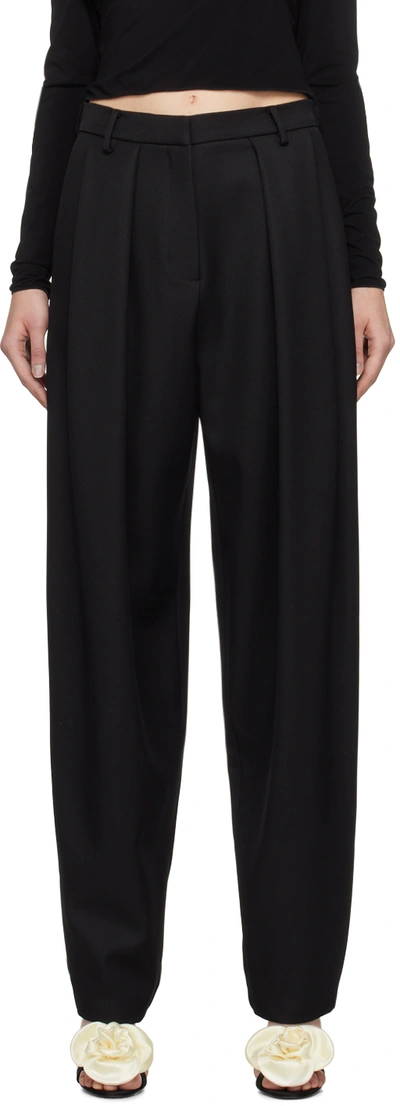 Shop Magda Butrym Black Tapered Trousers