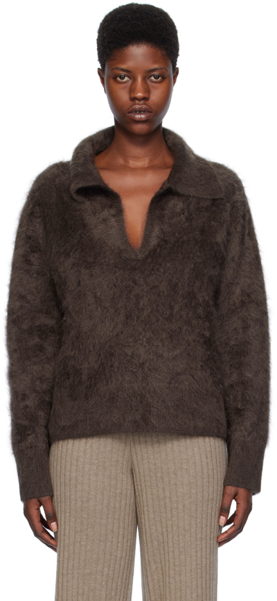 Shop Lisa Yang Brown Kerry Sweater In Wz Wood Brushed