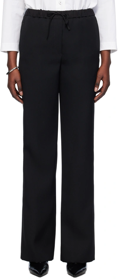 Shop Jil Sander Black Drawstring Trousers In 001 Black