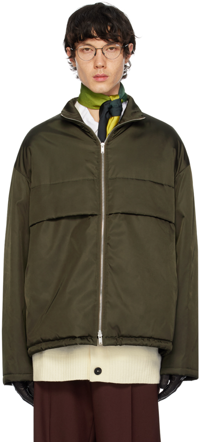 Shop Jil Sander Green Insulated Jacket In 302 Dark Green