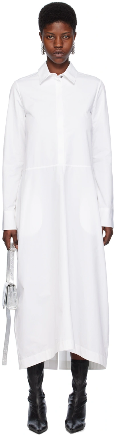 Shop Jil Sander White Heavy Midi Dress In 100 Optic White
