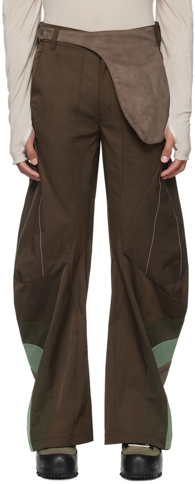 Shop Fffpostalservice Brown Articulated Waistbag Trousers