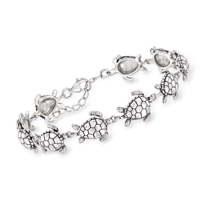 Ross-simons Sterling Silver Sea Turtle Bracelet In Multi