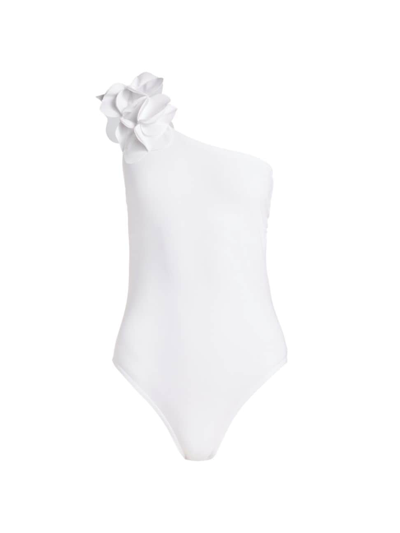 Shop Karla Colletto Swim Women's Tess One-shoulder One-piece Swimsuit In White