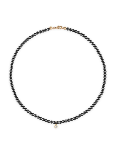 Shop Alexa Leigh Women's Ellie 14k-gold-filled, Hematite & Crystal Beaded Necklace In Yellow Gold