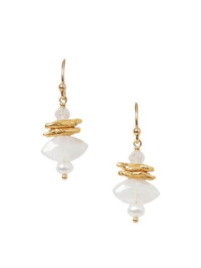 Shop Chan Luu Women's 18k-gold-plated & Multi-gemstone Drop Earrings In Moonstone Mix