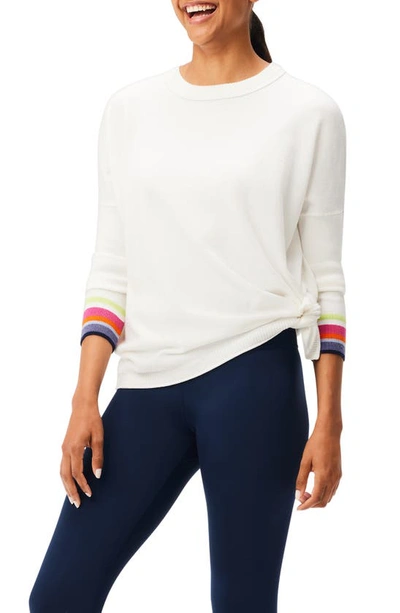 Shop Nz Active By Nic+zoe Cool Down Color Pop Sweater In White Multi