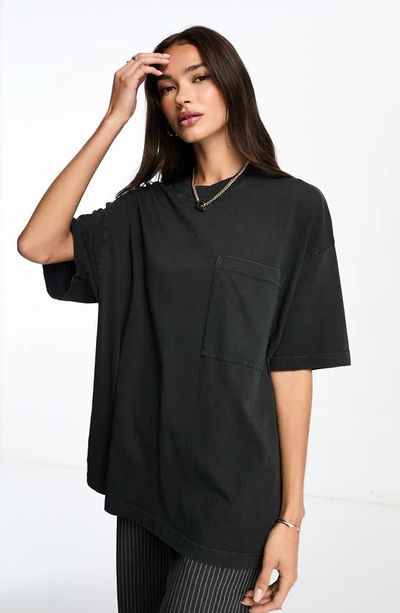 Shop Asos Design Boyfriend Cotton T-shirt In Black