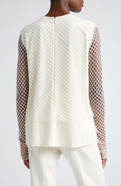 Shop Totême Layered Lace Top In Snow