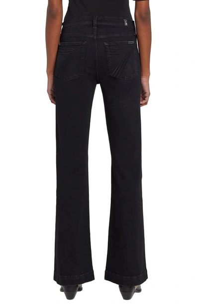7 For All Mankind Modern Dojo High-rise Flared Jeans In Black Rose