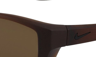 Nike 59mm Brazen Shadow Rectangle Sunglasses In Matte El Dorado Black Brown