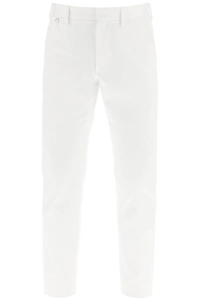 Shop Agnona Cotton Chino Pants In White