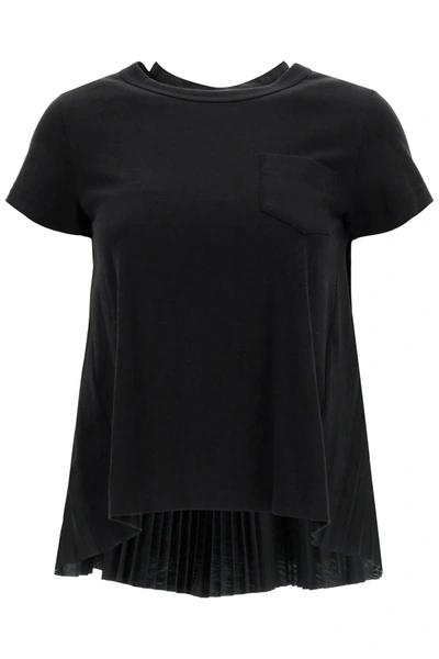 Shop Sacai Hybrid T Shirt In Black