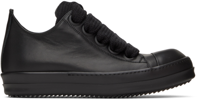 Shop Rick Owens Black Jumbo Laced Low Sneakers In 9999 Black/black/bla