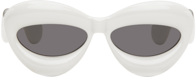 Shop Loewe Gray Inflated Cat-eye Sunglasses In Grey/other / Smoke