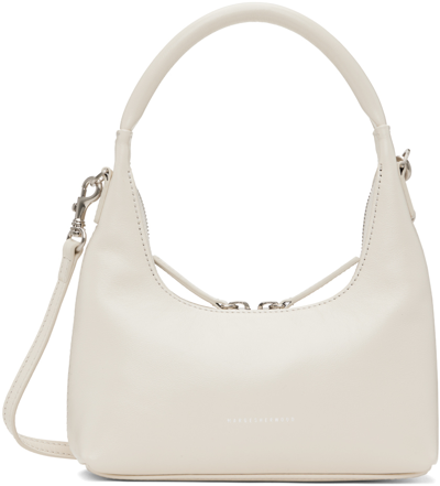 Shop Marge Sherwood Off-white Hobo Mini Crinkle Bag In Cream Glossy Plain