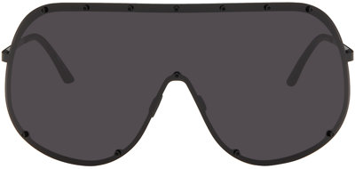 Shop Rick Owens Black Shield Sunglasses In 909 Black/black