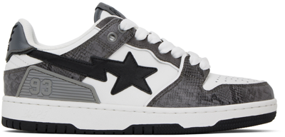 Shop Bape Black & Gray Sk8 Sta #1 Sneakers