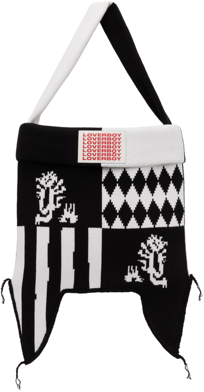 Shop Charles Jeffrey Loverboy Black & White Jacquard Tote In Hemnch