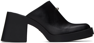 Justine Clenquet Raya Ball Block Heel Faux Leather Mule In Black