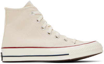 Shop Converse Off-white Chuck 70 High Top Sneakers In Parchment/garnet/egr