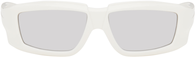 Shop Rick Owens Off-white Rick Sunglasses In 1118 Cream/silver