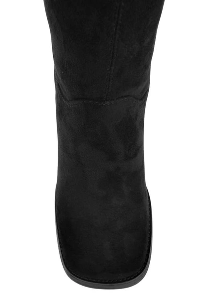 Shop Candies Candie's Gild Over The Knee Boot In Black Micro