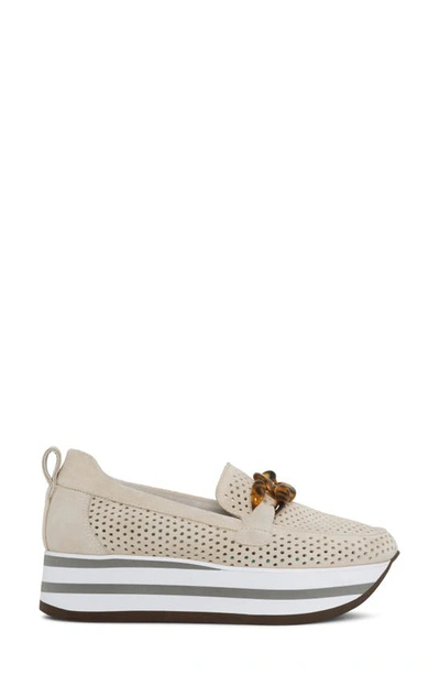 Shop Nydj Fern Perforated Platform Loafer In Light Taupe