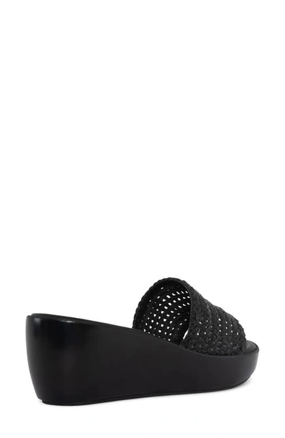 Shop Donald Pliner Basketweave Wedge Sandal In Black