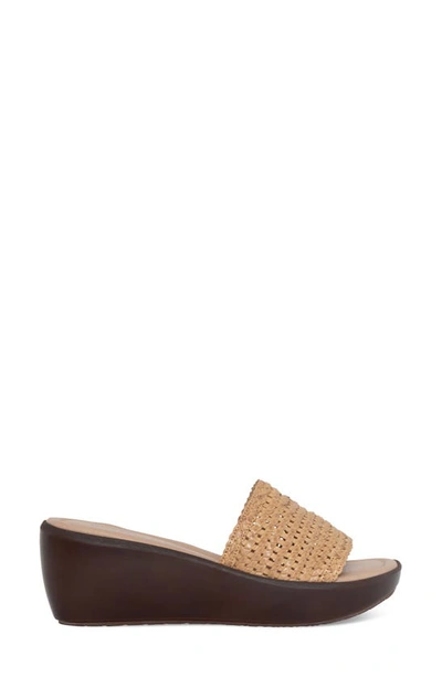 Shop Donald Pliner Basketweave Wedge Sandal In Camel