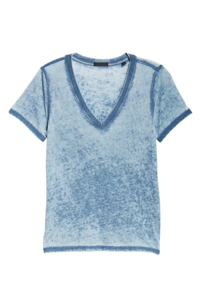Shop Atm Anthony Thomas Melillo Burnout Cotton Blend T-shirt In Burnout Chambray