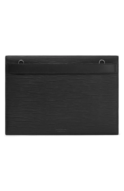 Shop Montblanc Meisterstück Leather Envelope Pouch In Black