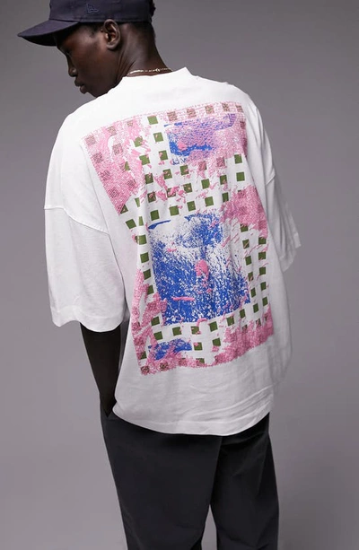 Shop Topman Extreme Oversize Abstract Graphic T-shirt In White