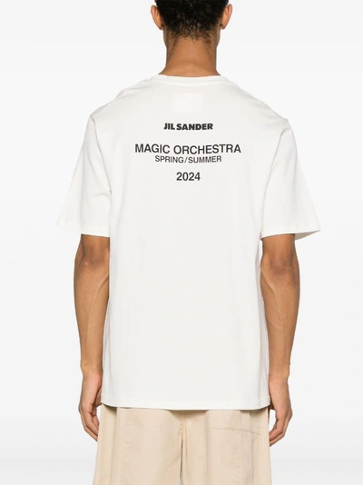Shop Jil Sander Men Graphic Print T-shirt In White